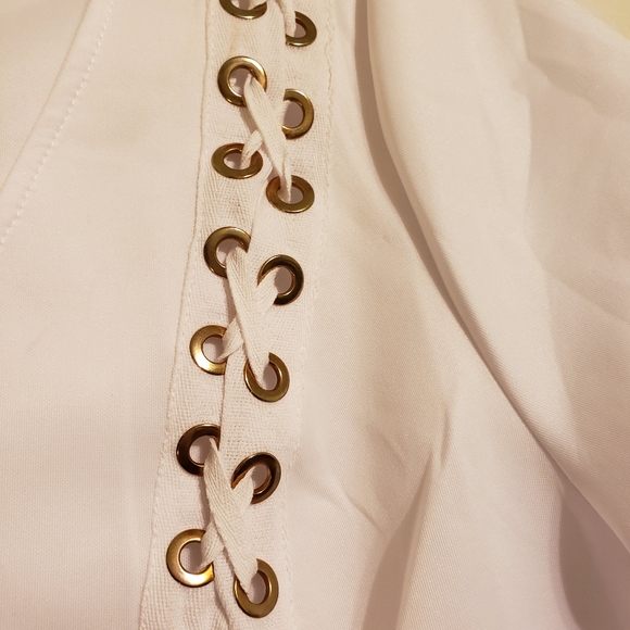 NWT White Lace-Up Side Grommet Dress - Picture 3 of 5